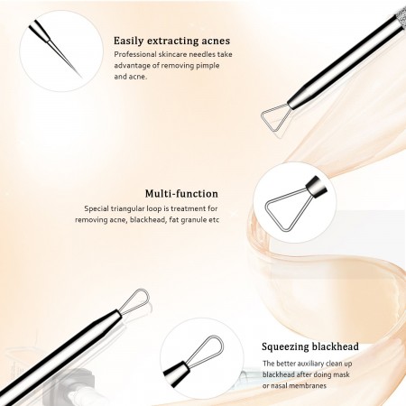 Meidong Blackhead Remover Pimple Comedone Extractor Tool Best Acne Removal Kit - Treatment for Blemish, Whitehead Popping, Zit Removing for Risk Free Nose Face Skin with Metal Case